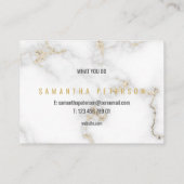 Luxe wit en goud marmer effect visitekaartje (Achterkant)