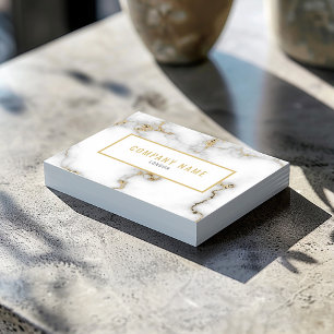 Luxe wit en goud marmer effect visitekaartje