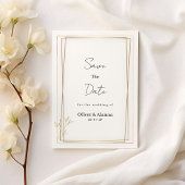 Luxe wit en goud minimalist Save The Date Kaart
