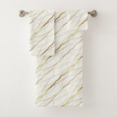 Luxe wit en gouden marmer bad handdoek (Insitu)