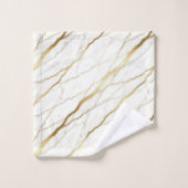 Luxe wit en gouden marmer bad handdoek (Wasdoekje)