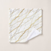 Luxe wit en gouden marmer bad handdoek (Wasdoekje)
