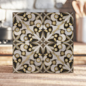 Luxe wit en gouden marmeren arabesk tegeltje