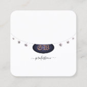 Luxe wit en Roos goud met juwelen monogrammed Vierkante Visitekaartje (Voorkant)