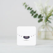 Luxe wit en Roos goud met juwelen monogrammed Vierkante Visitekaartje (Staand voorkant)