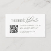 Luxe wit en salie | Trouwwebsite QR-code Informatiekaartje (Voorkant)