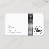Luxe wit en zilver Decor Diamonds toevoegen Logo Visitekaartje (Voorkant)