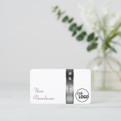 Luxe wit en zilver Decor Diamonds toevoegen Logo Visitekaartje (Staand voorkant)