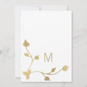 Luxe wit goud blad stengel glam Graduation Party Kaart (Achterkant)