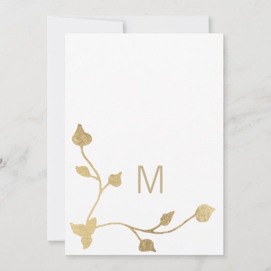 Luxe wit goud blad stengel glam Graduation Party Kaart (Achterkant)