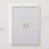 Luxe wit goud frans bloemenkant Bruiloft Kaart (Achterkant)