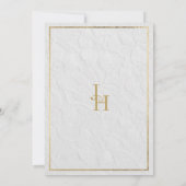 Luxe wit goud frans bloemenkant Bruiloft Kaart (Achterkant)