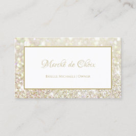 Luxe Wit Goud Glitter Elegante Beauty Boutique Visitekaartje