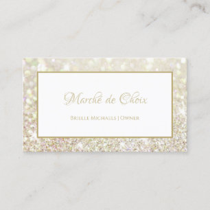 Luxe Wit Goud Glitter Elegante Beauty Boutique Visitekaartje