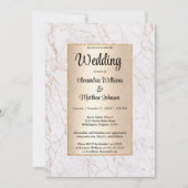 Luxe wit goud glitter marmer glamour Bruiloft Kaart (Voorkant)