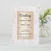Luxe wit goud glitter marmer glamour Bruiloft Kaart (Staand voorkant)