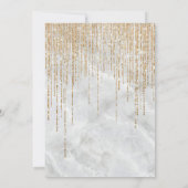 Luxe Wit Goud Glitter Pearl Marble Sweet 16 Kaart (Achterkant)