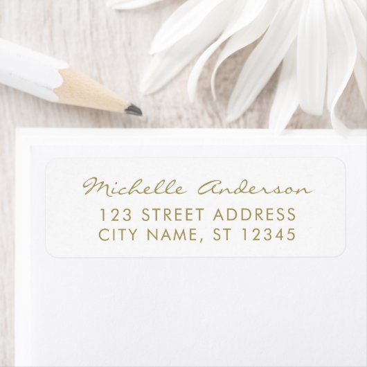 luxe wit goud minimal script retouradres etiket (Insitu)