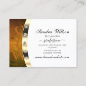 Luxe Wit Goud Sinaasappel Marmer met Initialen Visitekaartje (Achterkant)