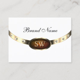 Luxe Wit Goud Sinaasappel Marmer met Initialen Visitekaartje