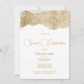 Luxe wit goud zilver glitter Special Event Kaart (Voorkant)