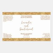 Luxe wit & gouden glitter cosmetica flesetiket rechthoekige sticker (Voorkant)