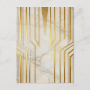 Luxe wit marmer gouden geometrisch patroon briefkaart