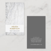 Luxe Wit Marmer voor Sieraden Designer Visitekaartje (Voorkant / Achterkant)