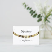 Luxe Wit met Goud Glitterende Diamanten Monogram Visitekaartje (Staand voorkant)