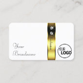 Luxe witgoud decoratieve diamanten en Logo Visitekaartje (Voorkant)