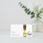 Luxe witgoud decoratieve diamanten en Logo Visitekaartje (Staand voorkant)