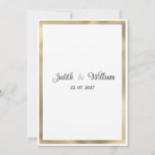Luxe witgouden bloemen RSVP Kaart (Achterkant)