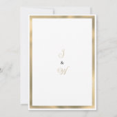 Luxe witgouden bloemenbruiloft kaart (Achterkant)