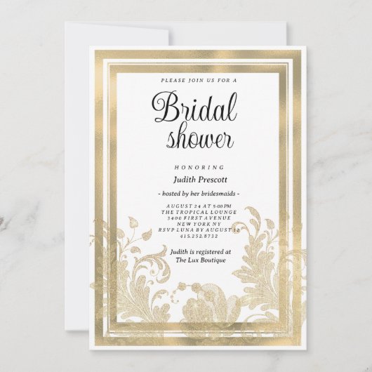 Luxe  witgouden bloemenmolen Vrijgezellenfeest Kaart (Voorkant)