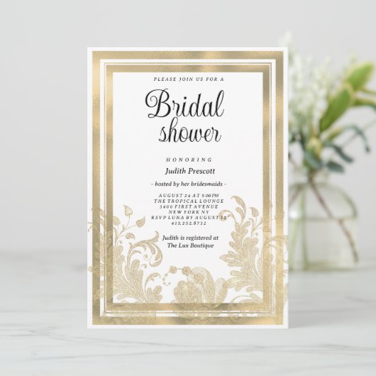 Luxe  witgouden bloemenmolen Vrijgezellenfeest Kaart (Staand voorkant)