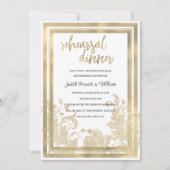 Luxe  witgouden bloemenrepetitie Diner Kaart (Voorkant)