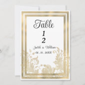 Luxe witgouden bloementafel Nummers Kaart (Voorkant)