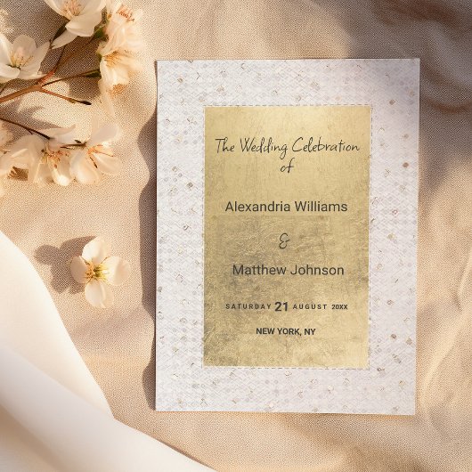 Luxe witgouden chic lovertjes Huwelijksprogramma Programma