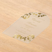 Luxe witgouden eucalyptus elegante bruiloft acryl uitnodigingen (Laagn)