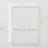 Luxe witgouden Franse bloemen kant Bruiloft RSVP  Kaart (Achterkant)