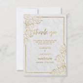 Luxe witgouden Franse bloemenkant Bedankt (Voorkant)