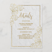 Luxe witgouden Franse bloemenkant Details Informatiekaartje (Voorkant)