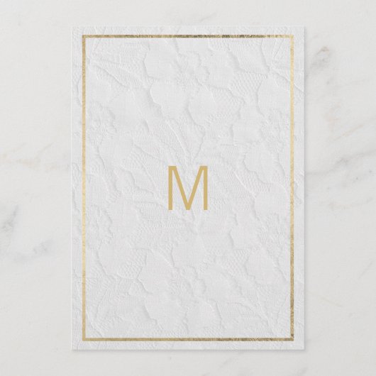 Luxe witgouden Franse bloemenkant Details Informatiekaartje (Achterkant)