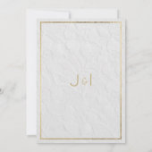 Luxe witgouden Franse bloemenkant Save the Date Kaart (Achterkant)