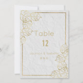 Luxe witgouden Franse bloemenkant Tafelnummer (Voorkant)