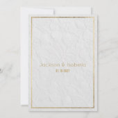 Luxe witgouden Franse bloemenkant Trouwen RSVP Kaart (Achterkant)