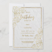 Luxe witgouden Franse bloemenkant Verjaardag Kaart (Voorkant)