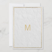 Luxe witgouden Franse bloemenkant Verloving Kaart (Achterkant)