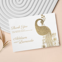 Luxe witgouden koninklijke pauw elegant Bedankt