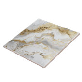 Luxe witgouden marmer en alcoholinkt Abstract Tegeltje (Zijkant)